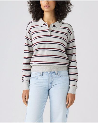 Jade Stripe Light Grey Heather