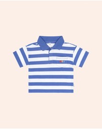 Huxbaby - Paradiso Blue Stripe Polo - ICONIC EXCLUSIVE - Babies-Kids