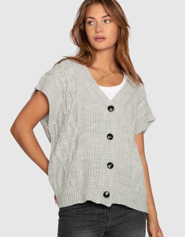 Belle & Bloom - Rosette Oversized Knitted Vest