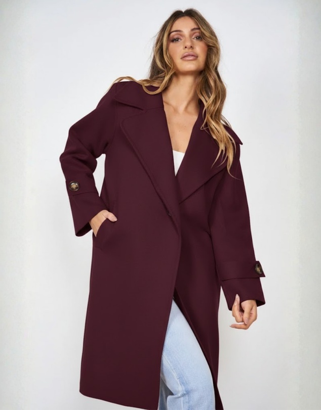 Esther & Co - Fireplace Coat - Plum
