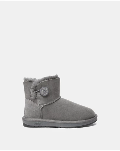 EVERAU - Australian Shepherd Ugg Mini Button Sheepskin Upper UGG Boots