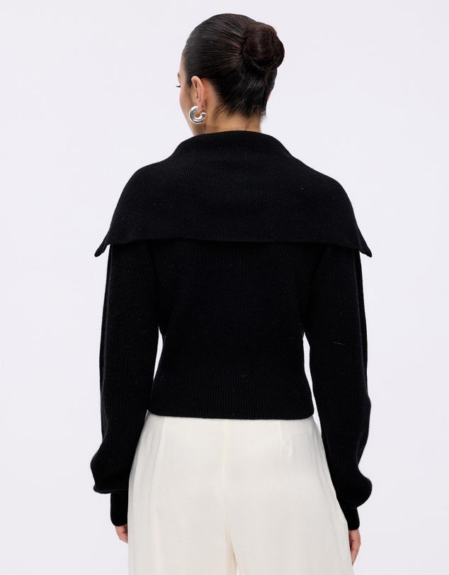Minima Esenciales - Cyro Merino Wool Cashmere Blend Zip Knit Jumper