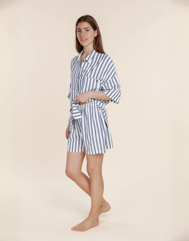 Gingerlilly - Evie Stripe Linen Short Set