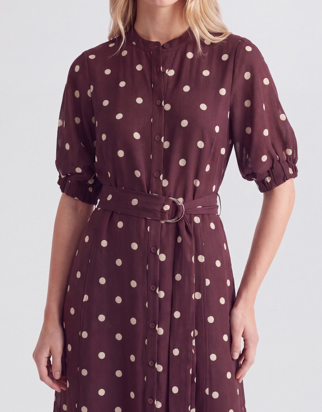 Decjuba - Becca Puff Sleeve Midi Dress
