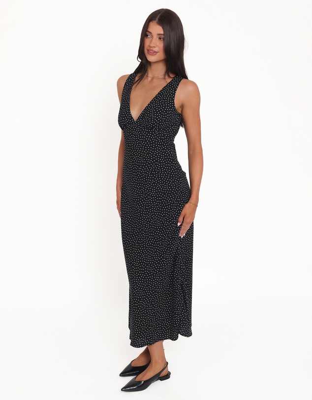Petal & Pup - Mirae Maxi Dress - Black Polka Dot