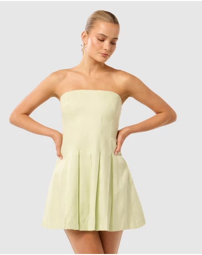 Forever New - Susie Strapless Pleated Linen Mini Dress