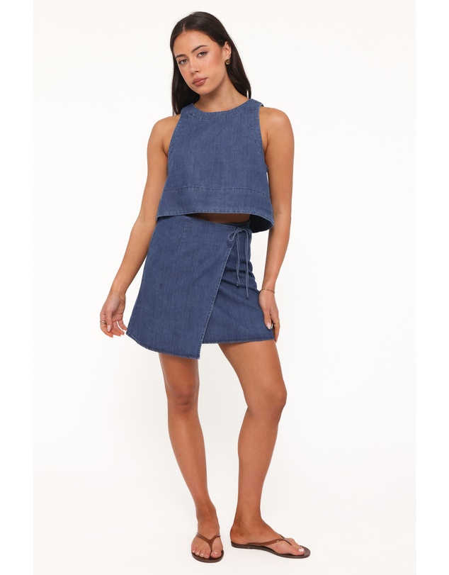 Petal & Pup - Siena Wrap Skirt - Denim Wash