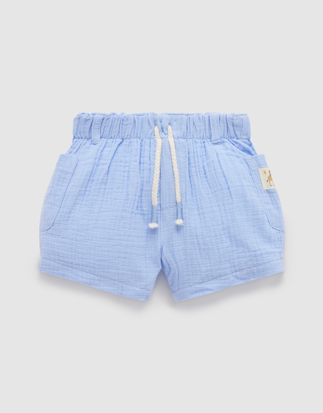 Purebaby - Crinkle Cotton Shorts -Kids-Babies
