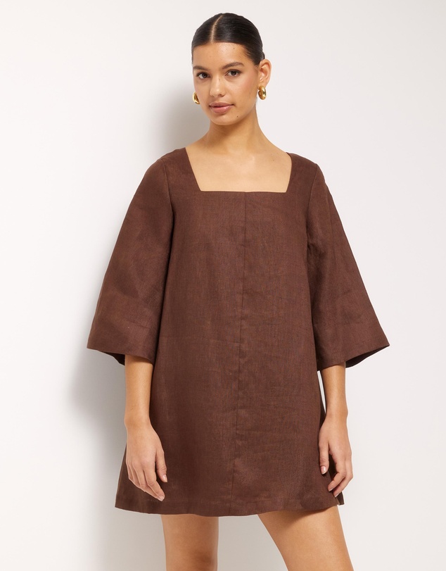 AERE - Nora Linen Mini Shift Dress
