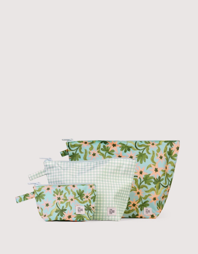 The Somewhere Co - Seaflower Handy Pouch Trio