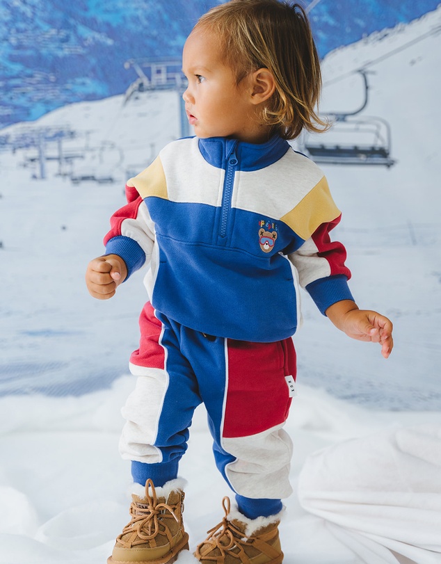 Huxbaby - Colour Block 1/4 Zip Sweat - ICONIC EXCLUSIVE - Babies-Kids
