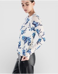 rag & bone - Yana Printed Mesh Long Sleeve Tee