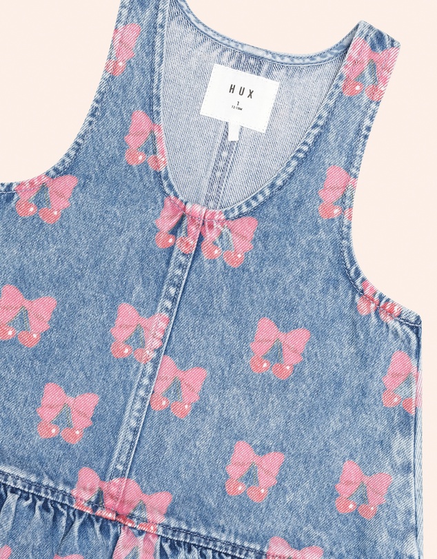 Huxbaby - Dreamy Denim Cherry Pinafore - Babies-Teens