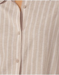 Lorna Jane - Preset Stripe Linen Short Sleeve Shirt