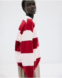 M.N.G - Striped Polo-Neck Sweater