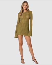 EDIKTED - Back Cut Out Crochet Mini Dress