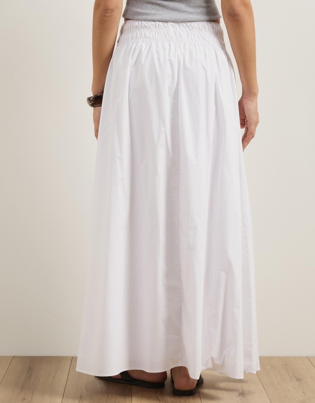 Atmos&Here - Blaire Cotton Poplin Maxi Skirt with Shirred Waist
