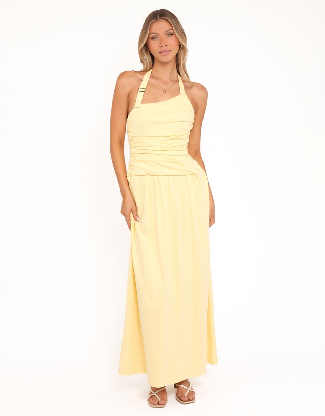 Petal & Pup - Emalia Halter Maxi Dress - Pale Yellow