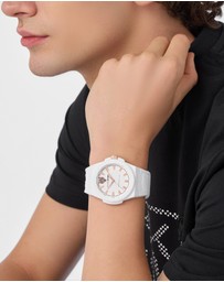 Plein Sport - PLEIN LASERSTRIKE 42mm White Silver Dial and White Silicone Strap