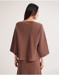 Oxford - Laura Knitted Folded Collar Top
