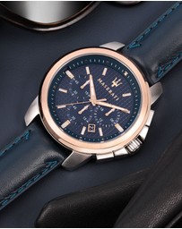 Maserati - Maserati Successo Navy Blue Chronograph