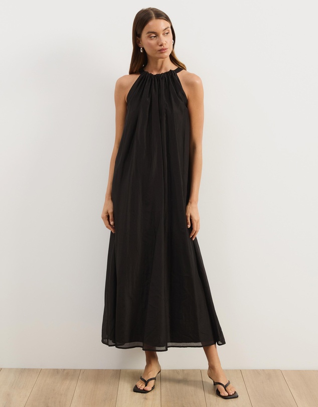 Atmos&Here - Paloma Voile Cut Away Tie Midi Dress