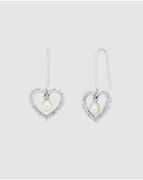 Karen Walker - Flaming Heart Pearl Drop Earrings
