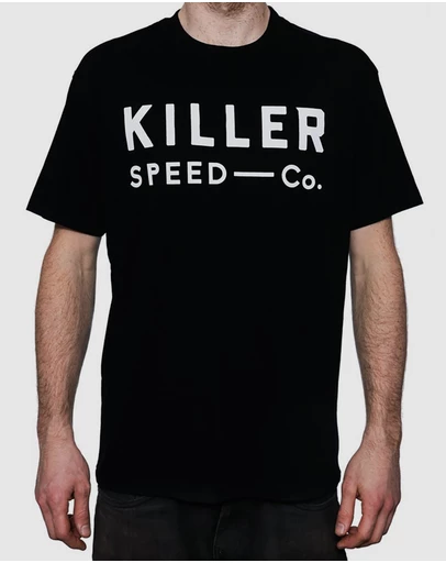 Killer Speed Co. - Killer Speed Co. Men Logo Teeblack Tees Relaxed Fit Crew Neck Black
