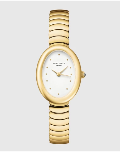 Rosefield - Ovale White Matte Gold-Tone Bracelet Watch