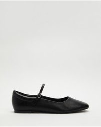 AERE - Leather Mary Jane Ballet Flats