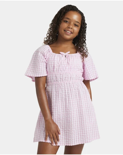 Roxy - Girls 8 to 16 Daisy Check Mini Dress