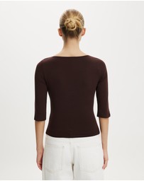Cotton On - Maple V Neck 3/4 Sleeve