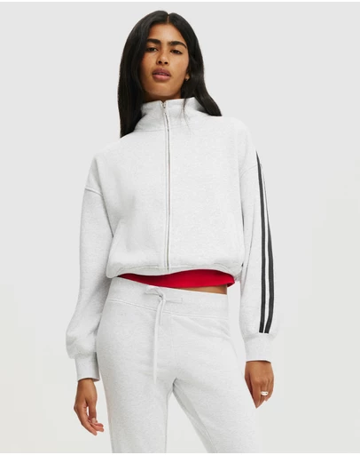 Cotton On - Funnel Neck Fleece Zip Through Sweat