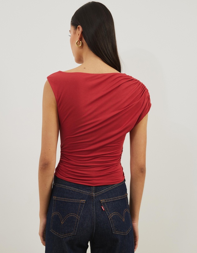 Atmos&Here - Gathered Shoulder Bamboo Top