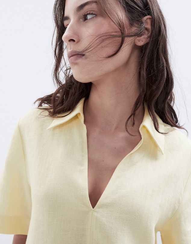 UNISON - Collared Linen Top
