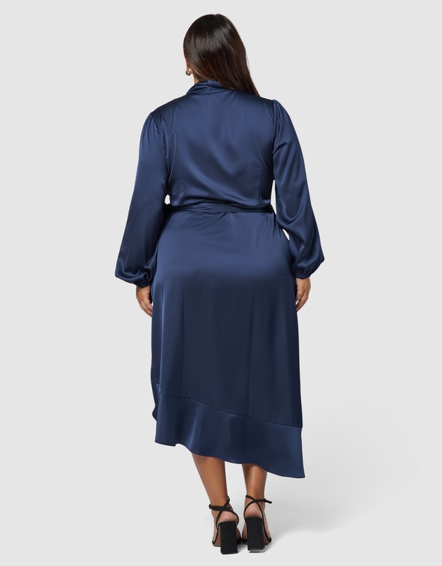 Pink Dusk by Curve Project - Girl Crush Satin Wrap Dress