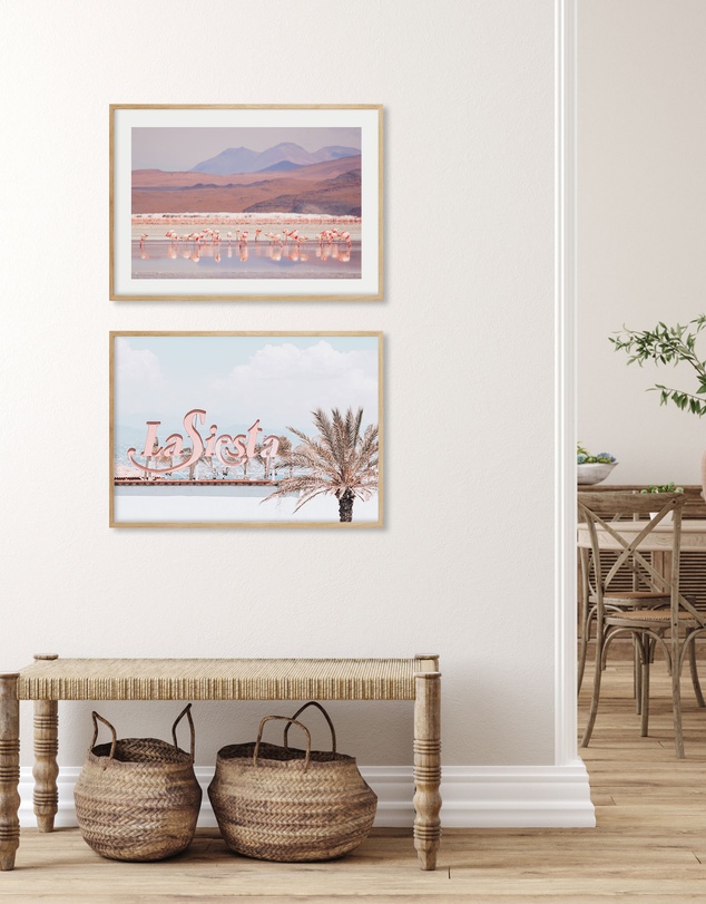 Olive et Oriel - Flamingos Art Print