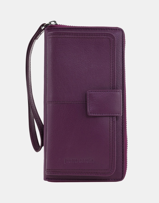 Pierre Cardin - Pierre Cardin Women's Leather Zip around wallet w/ Wristlet
