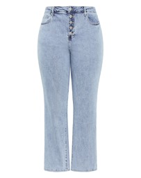City Chic - Plus size Harley Fit Sass Straight Leg Crop Jean - light wash