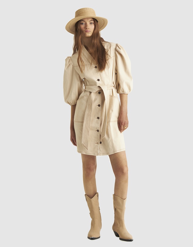 Zerafima - Holly Button Denim Dress