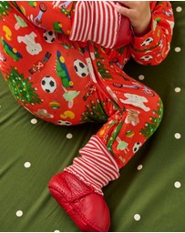 Kip&Co - Christmas Toys Organic Long Sleeve Zip Romper - Babies