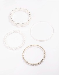 Lovisa - Silver Pearl Stretch Bracelet 5-Pack