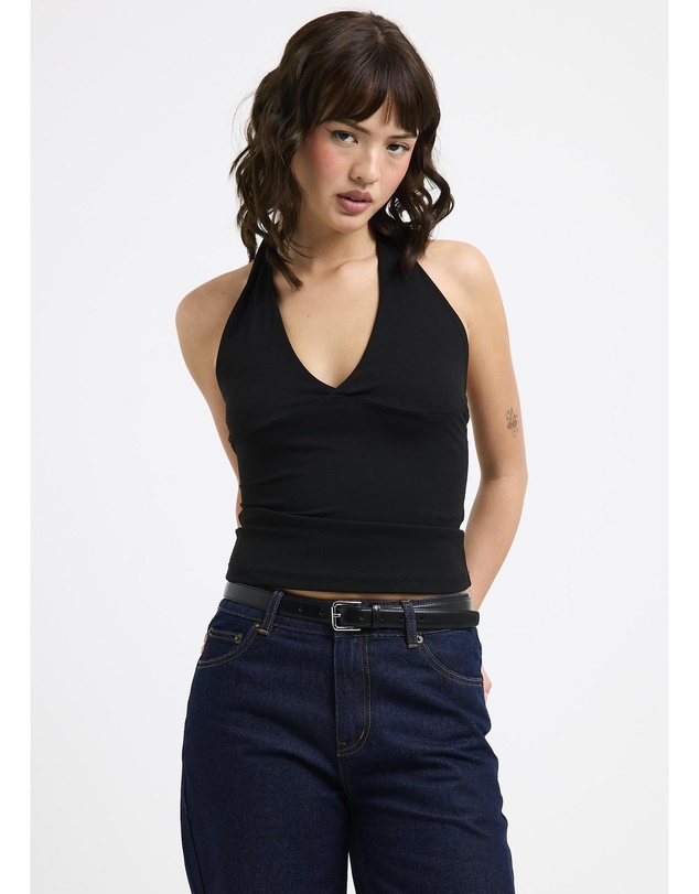 General Pants Co. Basics - Plunge Halter Top