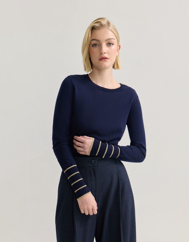 Oxford - Raven Metallic Stripe Knit