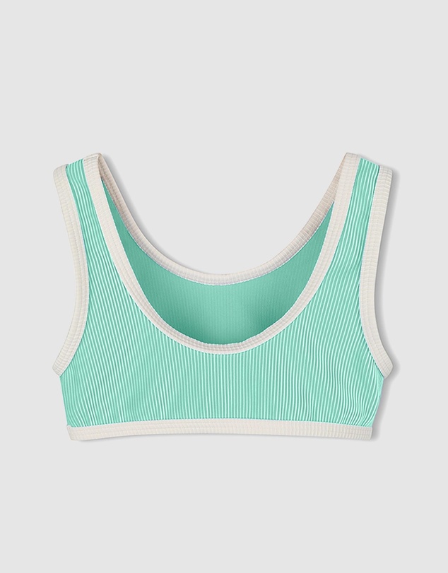 Zulu & Zephyr Mini - Mini Stripe Rib Scoop Bikini Top - Babies-Teens