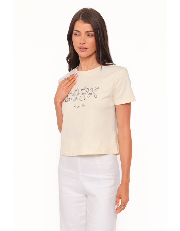 Petal & Pup - Camelia Graphic Tee - Cream