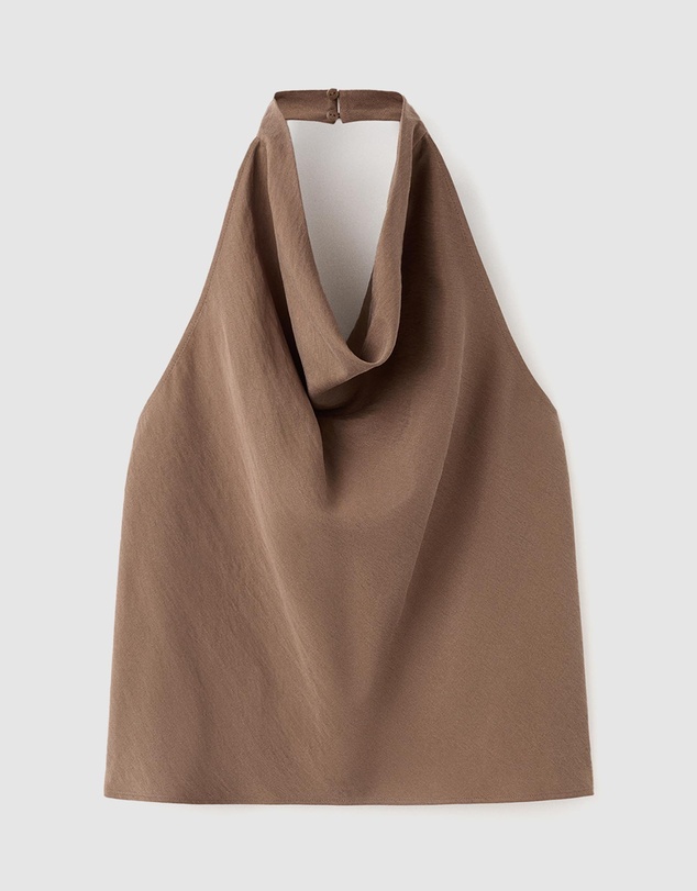 M.N.G - Lyocell Top with Draped Neck
