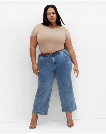 City Chic - Plus size Bronte Top - stone