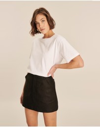 AERE - Joni Tailored Linen Mini Skirt