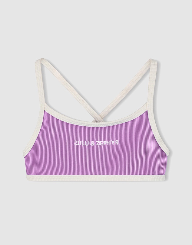 Zulu & Zephyr Mini - Mini Stripe Logo Bikini Top - Kids-Teens